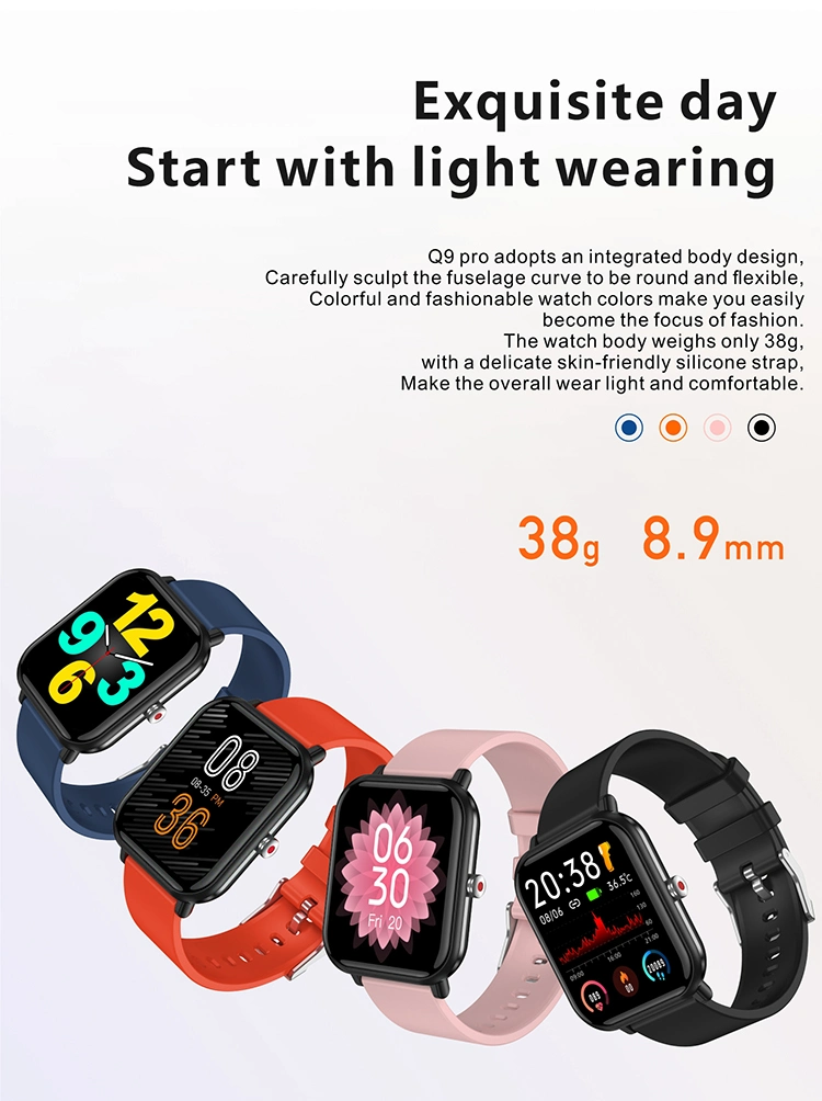 2022 New Sport Q9PRO Smartwatch Heart Rate Monitor Temperature SpO2 Bp Smart Watch Multi-Function Custom Watch Faces Smartwatch