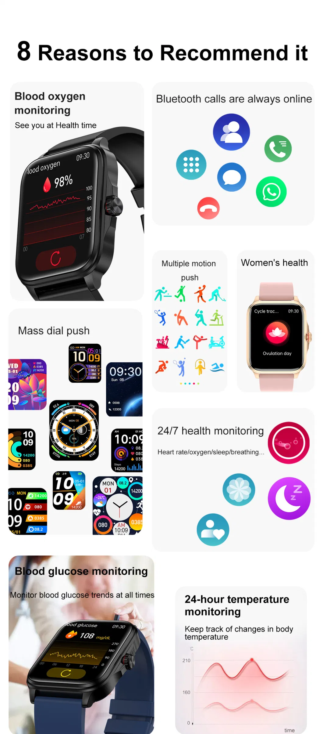New Smartwatch Call Non-Invasive Blood Glucose Metts Hrv Heart Rate Blood Oxygen Temperature Monitor Reloj Smart Watch Kh90