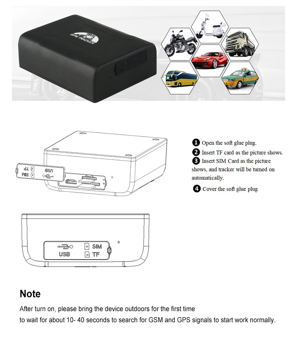 Car GPS Tracking Device Tk109 5000mAh Spy Rastreador Car Vehicle Motorcycle Track with Iot Solutions &amp; Software